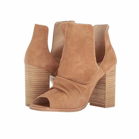 42 Gold Shoes - NEW 42 Gold Leena suede open toe booties